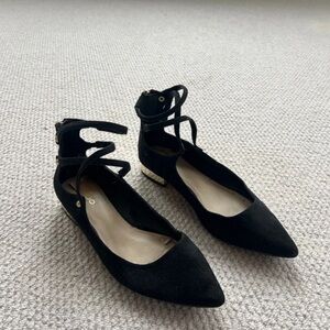 Chic Black Flats with Gold Details